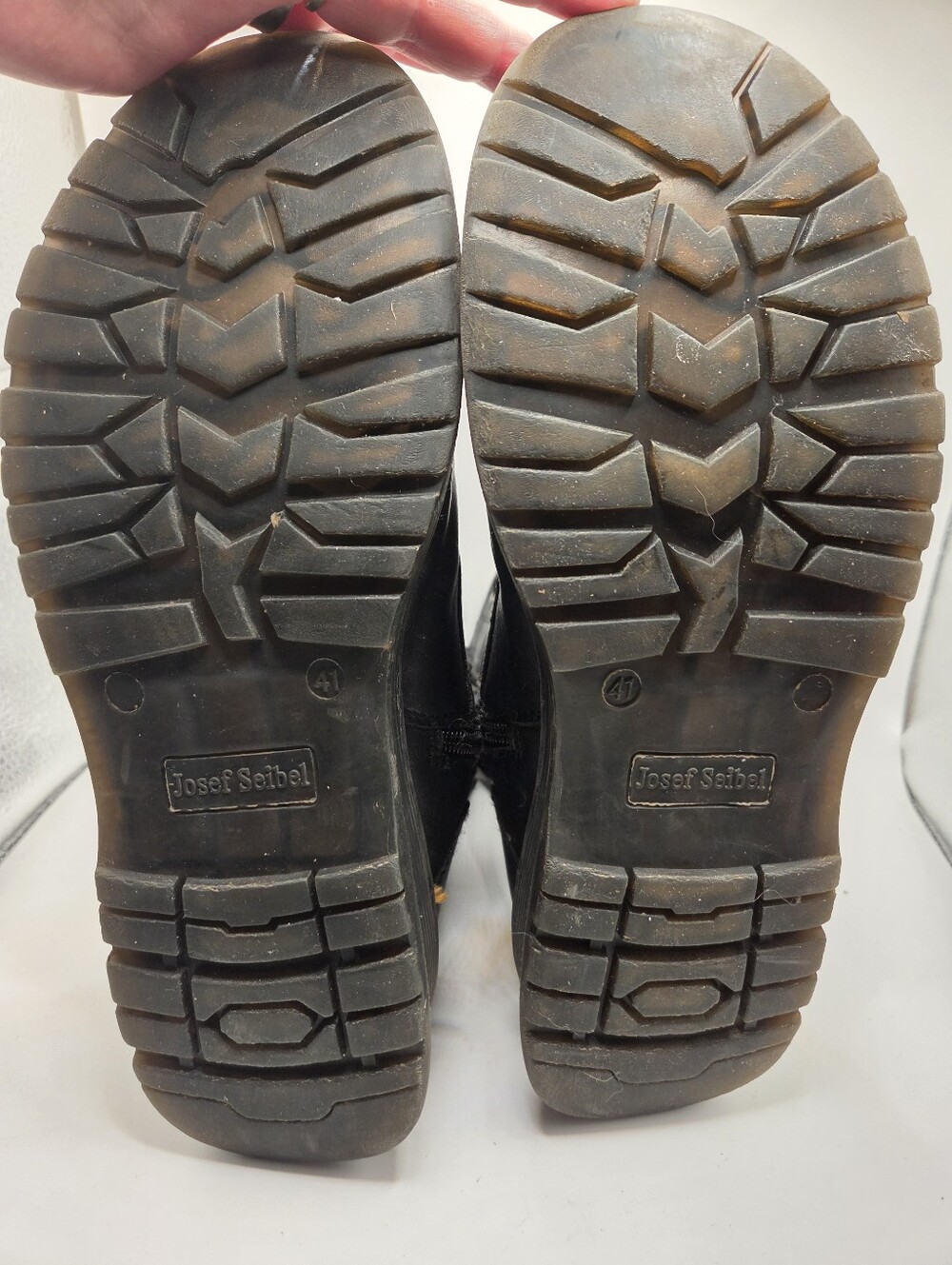 Josef Seibel Waterproof Lined Leather Lace-Up Boots Black EU 41 US 10 - Picture 10 of 12